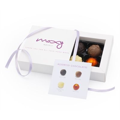 Branded Promotional CHOCOLATE BOX with 4 Luxury Chocolate Chocolate From Concept Incentives.