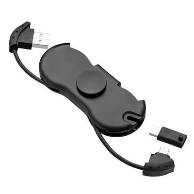 Branded Promotional MOLFETTA SPINNER CABLE 3-IN-1 Cable From Concept Incentives.