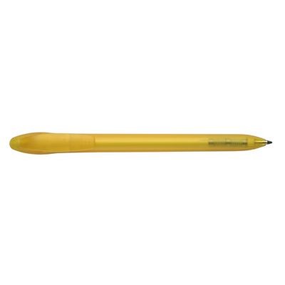 Branded Promotional TWIST FROST BALL PEN in Yellow Pen From Concept Incentives.