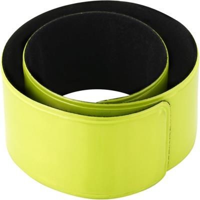 Branded Promotional PLASTIC NEON SNAP ARM BAND in Yellow Arm Band From Concept Incentives.