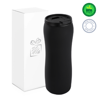 Branded Promotional COLORISSIMO THERMAL MUG in Black from Concept Incentives