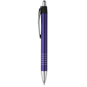 Branded Promotional ASCENT PUSH BUTTON ACTION METAL BALL PEN in Blue Pen From Concept Incentives.