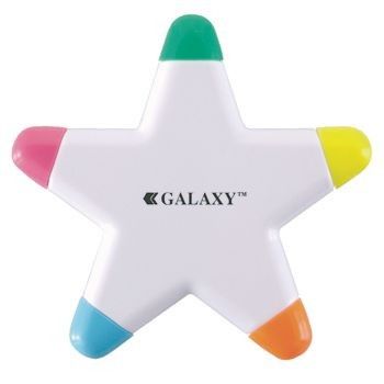 Branded Promotional GALAXY EYECATCHING STAR SHAPE HIGHLIGHTER Highlighter Set From Concept Incentives.