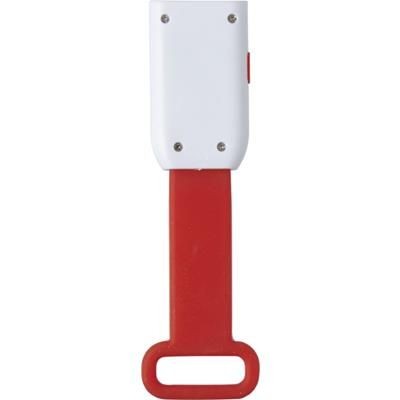 Branded Promotional PLASTIC BICYCLE LIGHT with Silicon Strap in Red Bicycle Lamp Light From Concept Incentives.