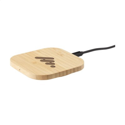Branded Promotional BAMBOO 5W CORDLESS CHARGER CORDLESS CHARGER in Wood Charger From Concept Incentives.
