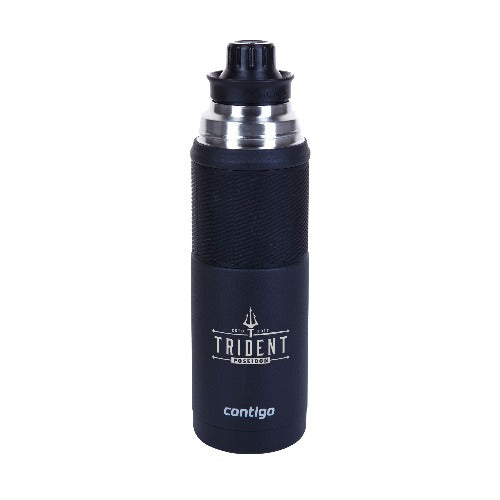 Branded Promotional CONTIGO® THERMAL INSULATED BOTTLE 740 ML THERMO BOTTLE in Black Travel Mug From Concept Incentives.