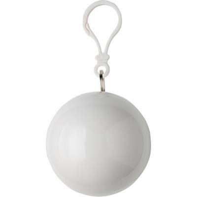 Branded Promotional PVC RAIN PONCHO in Plastic Ball in Pale Blue Poncho From Concept Incentives.