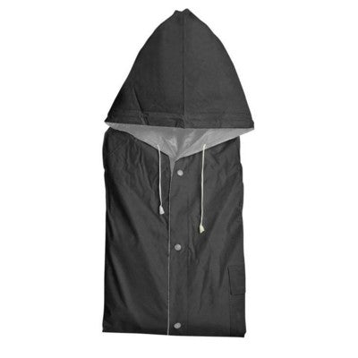 Branded Promotional NANTERRE TURN-OVER RAIN COAT in Black & Silver Rain Coat From Concept Incentives.
