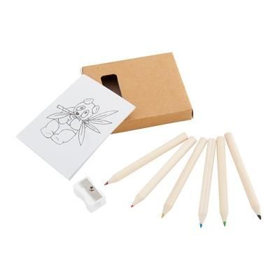 Branded Promotional SET with 6 Colouring Pencil Set with 8 Drawing Papers Pencil From Concept Incentives.