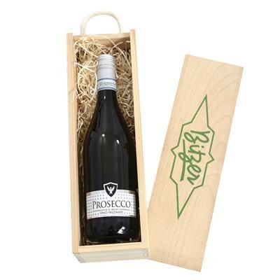 Branded Promotional PROSECCO in a Wood Crate Champagne From Concept Incentives.