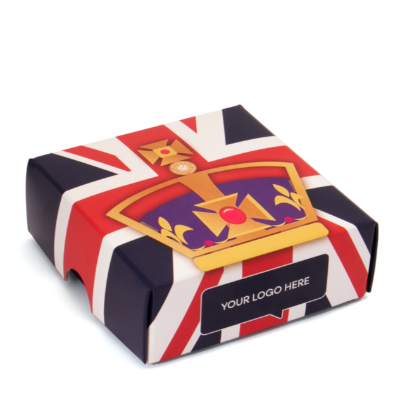 Branded Promotional CORONATION ECO TREAT BOX with CLEMENTINE CROWNS Chocolates from Concept Incentives