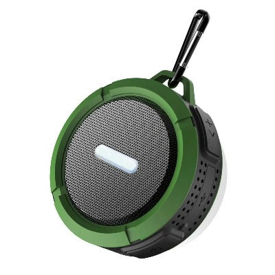 Branded Promotional OUTDOOR SPORTS WATERPROOF HOOKING PROTABLE CORDLESS BLUETOOTH SPEAKER Speakers in Green From Concept Incentives.