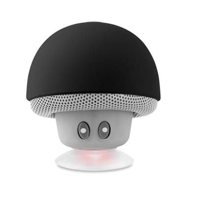 Branded Promotional MUSHROOM SHAPE BLUETOOTH SPEAKER-PHONE STAND in Abs with Suction Cup in Black Speakers From Concept Incentives.