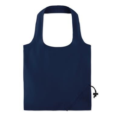 Branded Promotional FOLDING SHOPPER TOTE BAG in Cotton with Short Handles with Drawstring Closure on Pouch Bag From Concept Incentives.