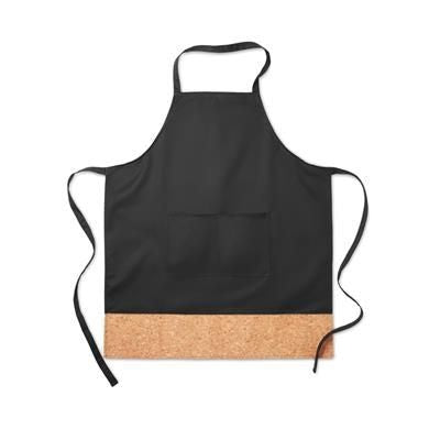 Branded Promotional ADJUSTABLE KITCHEN APRON with 2 Front Pockets in 35% Cotton-65% Polyester with Cork Hem Apron From Concept Incentives.