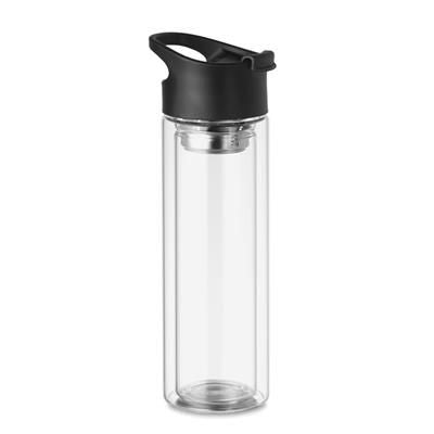 Branded Promotional DOUBLE WALL in High Borosilicate Glass Bottle with Pp Lid & Tea Infuser  From Concept Incentives.