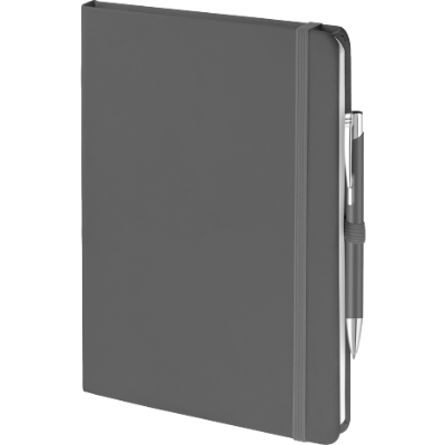 Branded Promotional MOOD DUO SET in Grey Notebook and Pen from Concept Incentives