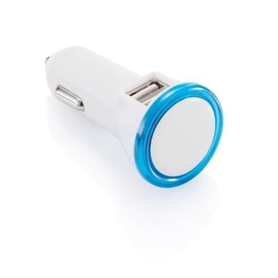 Branded Promotional POWERFUL DUAL PORT CAR CHARGER in Blue Charger From Concept Incentives.