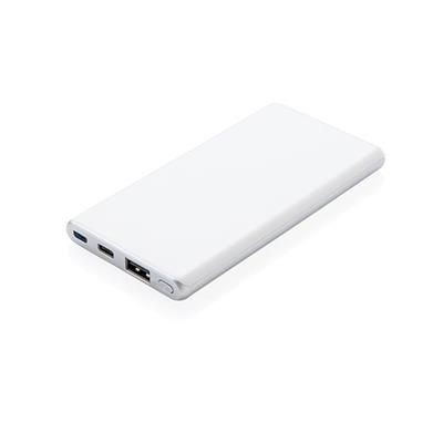 Branded Promotional ULTRA FAST 5,000 Mah POWERBANK in White Charger From Concept Incentives.