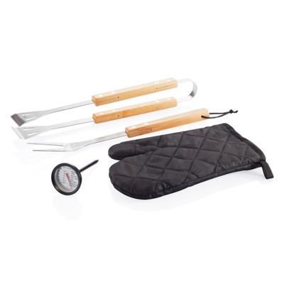 Branded Promotional 4 PCS BBQ SET in Black BBQ From Concept Incentives.