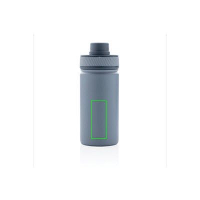 Branded Promotional VACUUM STAINLESS STEEL METAL BOTTLE with Sports Lid 550Ml in Black  From Concept Incentives.