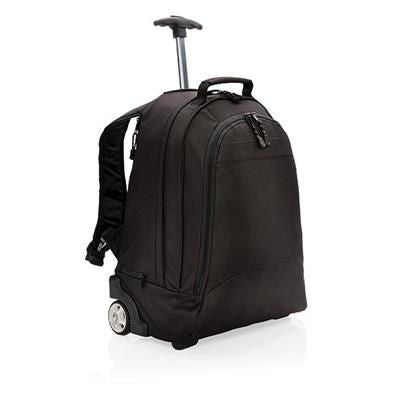 Branded Promotional BUSINESS BACKPACK RUCKSACK TROLLEY in Black Bag From Concept Incentives.