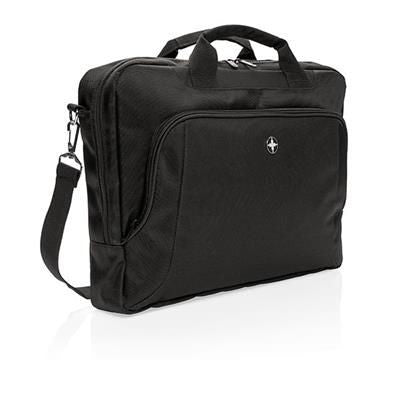 Branded Promotional SWISS PEAK DELUXE 15,6 INCH LAPTOP BAG in Black Bag From Concept Incentives.