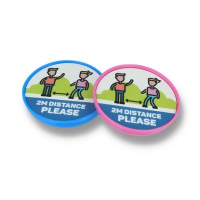 Branded Promotional SOCIAL DISTANCING CHILDS SAFETY POP BADGE Badge From Concept Incentives.