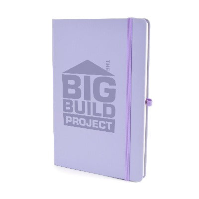 Branded Promotional A5 MOLE NOTEBOOK in Pastel Purple Jotter From Concept Incentives.