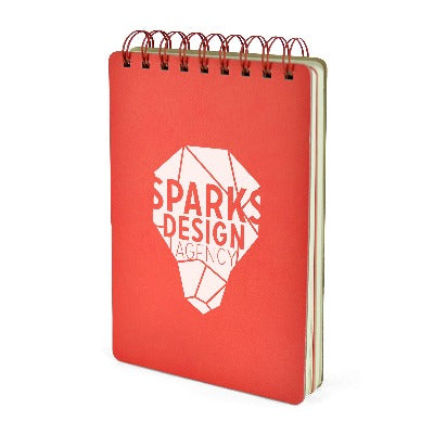 Branded Promotional A5 MUSKER JOTTER in Red Jotter From Concept Incentives.