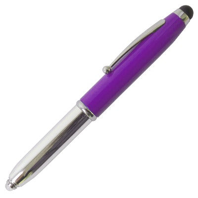 Branded Promotional LOWTON 3-IN-1 BALL PEN in Purple from Concept Incentives