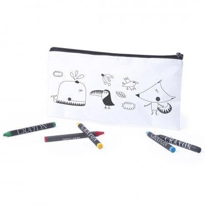 Branded Promotional COLOUR IT YOURSELF PENCIL CASE Pen From Concept Incentives.