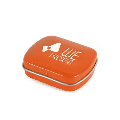 Branded Promotional MICRO MINTS TIN in Orange from Concept Incentives