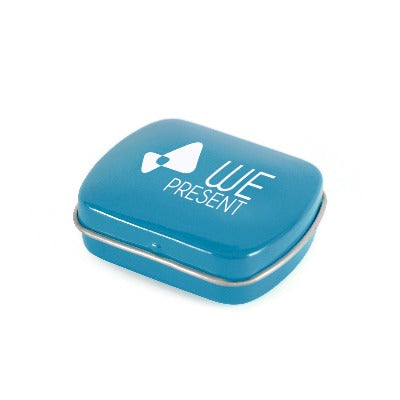 Branded Promotional MICRO MINTS TIN in Cyan from Concept Incentives