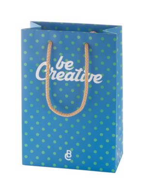 Branded Promotional CREASHOP S CUSTOM MADE PAPER SHOPPER TOTE BAG, SMALL Bag From Concept Incentives.