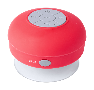 Branded Promotional RARIAX SPLASHPROOF BLUETOOTH SPEAKER in Red Speakers From Concept Incentives.