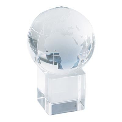 Branded Promotional SATTELITE CRYSTAL GLOBE ON CRYSTAL CUBE Award From Concept Incentives.