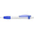 Branded Promotional APOLLO BALL PEN in White with Translucent Blue Trim Pen From Concept Incentives.