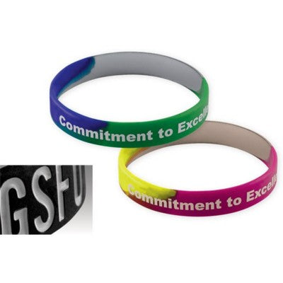 Branded Promotional CUSTOM SILICON WRIST BAND in White Wrist Band From Concept Incentives.