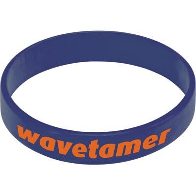 Branded Promotional SILICON WRIST BAND in Dark Blue Wrist Band From Concept Incentives.
