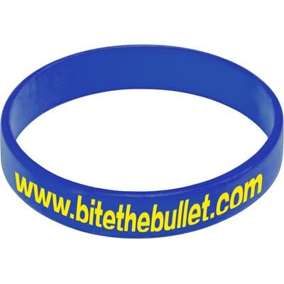Branded Promotional SILICON WRIST BAND in Mid Blue Wrist Band From Concept Incentives.