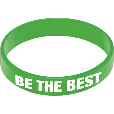 Branded Promotional SILICON WRIST BAND in Mid Green Wrist Band From Concept Incentives.