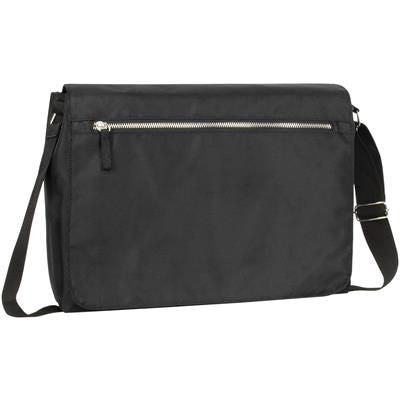 Branded Promotional RECYCLED STAPLEHURST EXEC RPET MESSENGER BAG in Black Bag From Concept Incentives.