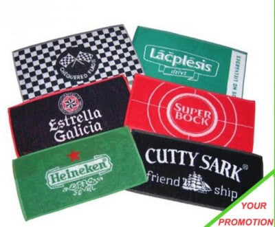 Branded Promotional 100% COTTON JACQUARD WOVEN LOGO BAR TOWEL Bar Towel From Concept Incentives.