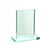 Branded Promotional SMALL JADE GREEN RECTANGULAR TROPHY AWARD CUBE BLOCK Award From Concept Incentives.