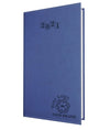 Branded Promotional NEWHIDE PREMIUM QUARTO WEEK TO VIEW DESK DIARY in Blue from Concept Incentives