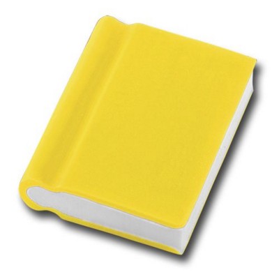 Branded Promotional BOOK SHAPE ERASER in Yellow Pencil Eraser From Concept Incentives.