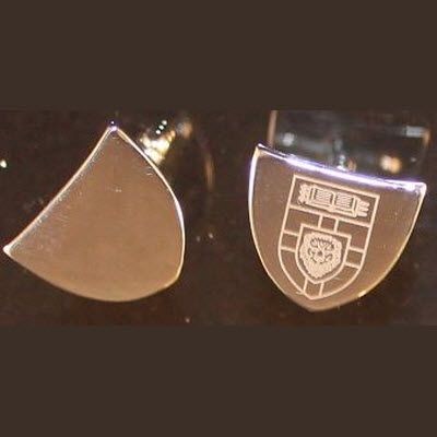 Branded Promotional HASTINGS SHIELD SHAPE NICKEL PLATED METAL CUFF LINKS Cuff Links From Concept Incentives.