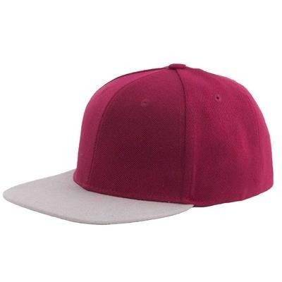 Branded Promotional 100% ACRYLIC SNAPBACK BASEBALL CAP in Maroon & Grey Baseball Cap From Concept Incentives.