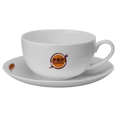 Branded Promotional CAPPUCCINO MUG & SAUCER Cup & Saucer Set From Concept Incentives.